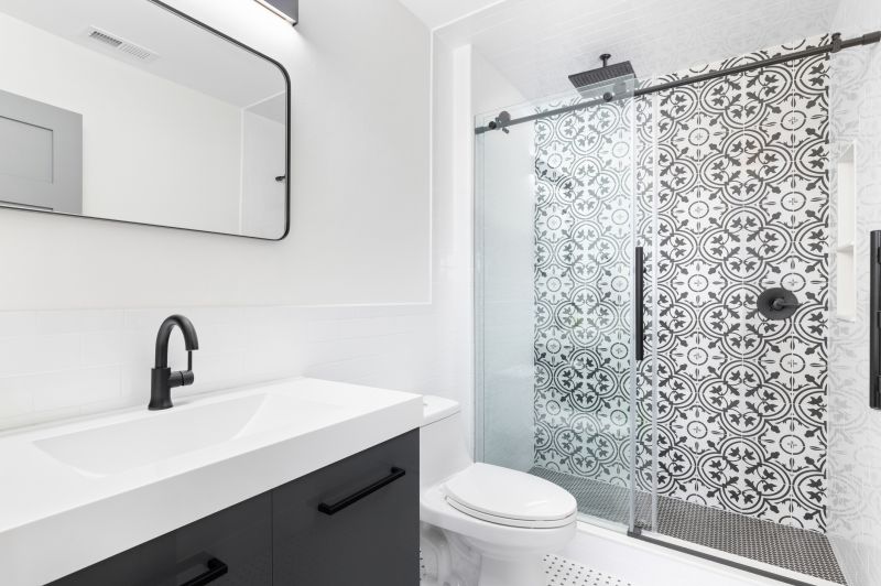 Bathroom with Textured Wall Tiles