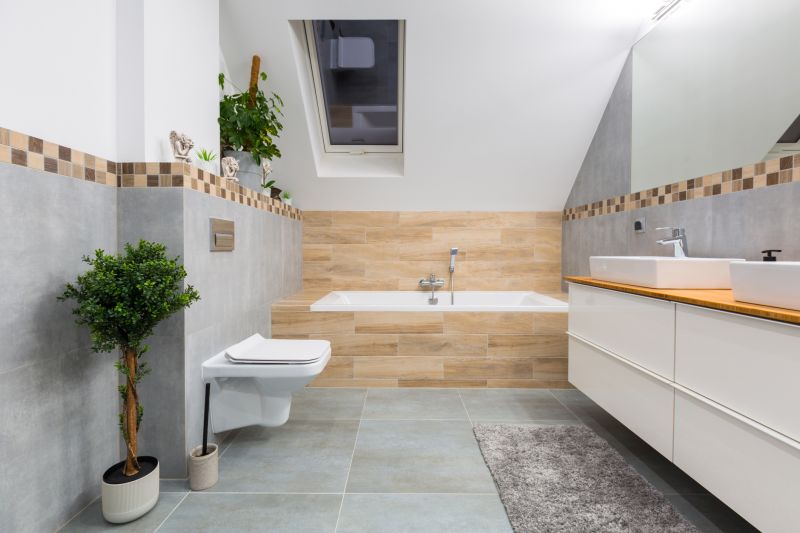 Bathroom with heated flooring and modern fixtures